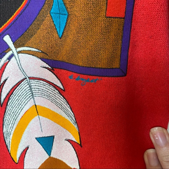 VINTAGE Hanes southwestern crewneck sweatshirt - Picture 10 of 14